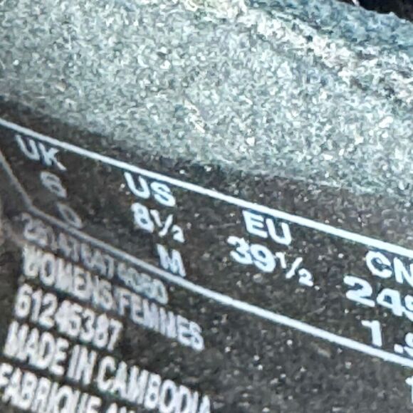 Clarks Collection Sandals Shoes Womens 8.5 Black Leather Slide Hook Loop Wedge - Picture 8 of 9